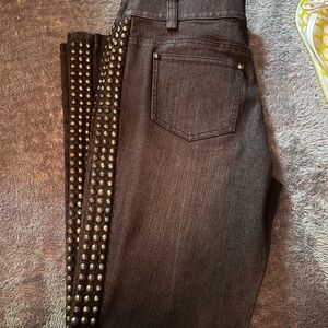 Per Se Black Studded Skinny Jeans